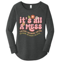 ItS All A Mess MotherS Day Hot Mess Mom Women's Perfect Tri Tunic Long Sleeve Shirt