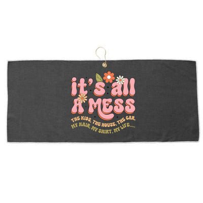 ItS All A Mess MotherS Day Hot Mess Mom Large Microfiber Waffle Golf Towel