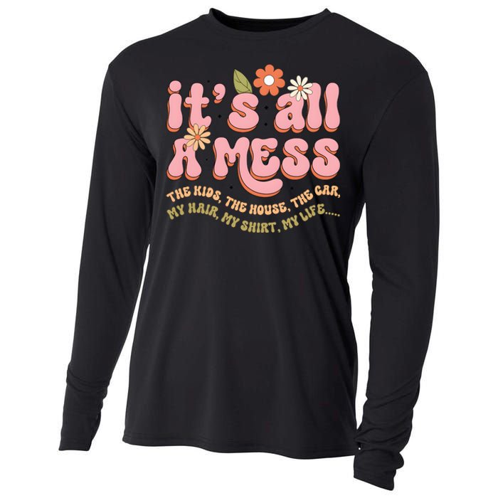 ItS All A Mess MotherS Day Hot Mess Mom Cooling Performance Long Sleeve Crew