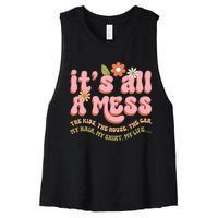 ItS All A Mess MotherS Day Hot Mess Mom Women's Racerback Cropped Tank