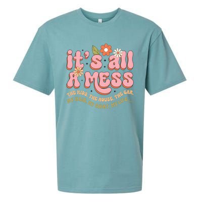 ItS All A Mess MotherS Day Hot Mess Mom Sueded Cloud Jersey T-Shirt