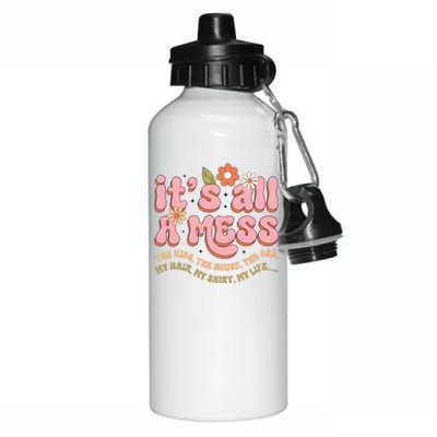 ItS All A Mess MotherS Day Hot Mess Mom Aluminum Water Bottle 