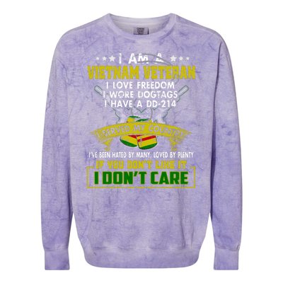 I Am A Vietnam Veteran I Served My Country Colorblast Crewneck Sweatshirt