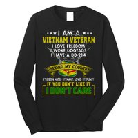 I Am A Vietnam Veteran I Served My Country Long Sleeve Shirt