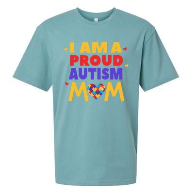 I Am A Proud Autism Mom Autistic Support Awareness Sueded Cloud Jersey T-Shirt