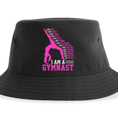 I Am A Gymnast Motivation Handstand Gymnastics Sustainable Bucket Hat