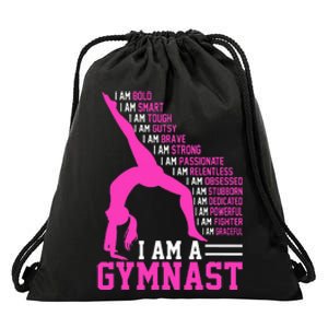 I Am A Gymnast Motivation Handstand Gymnastics Drawstring Bag