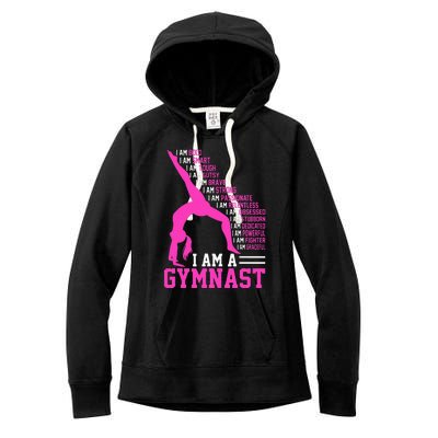 I Am A Gymnast Motivation Handstand Gymnastics Women's Fleece Hoodie