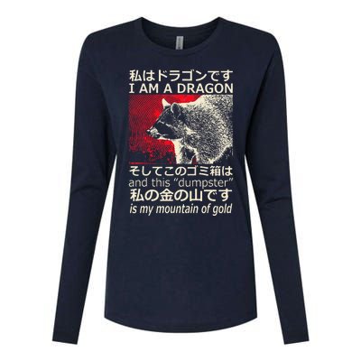 I Am A Dragon And This Dumpster Is My Mountain Gf Gold Womens Cotton Relaxed Long Sleeve T-Shirt