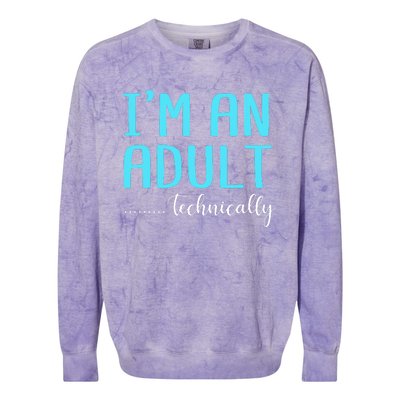 Im An Adult Technically Colorblast Crewneck Sweatshirt