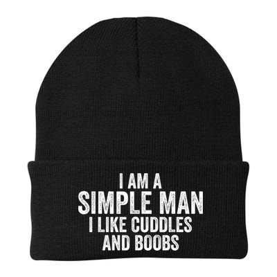 I Am A Simple Man I Like Cuddles And Boobs Funny Sarcasm Beanie