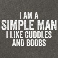 I Am A Simple Man I Like Cuddles And Boobs Funny Sarcasm Cotton Canvas Backpack