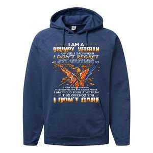 I Am A Grumpy Old Veteran I Served I Sacrificed Performance Fleece Hoodie