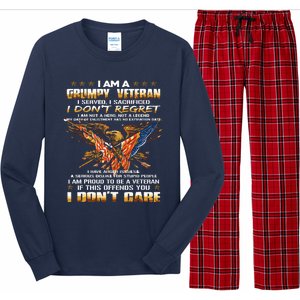 I Am A Grumpy Old Veteran I Served I Sacrificed Long Sleeve Pajama Set