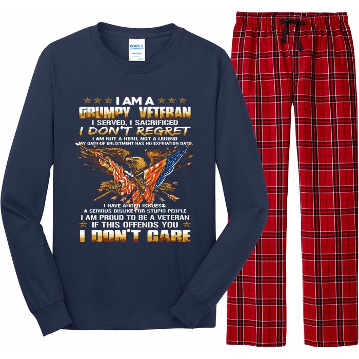 I Am A Grumpy Old Veteran I Served I Sacrificed Long Sleeve Pajama Set