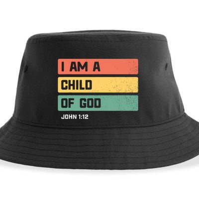 I Am A Child Of God Christian Bible Verse John 1:12 Sustainable Bucket Hat