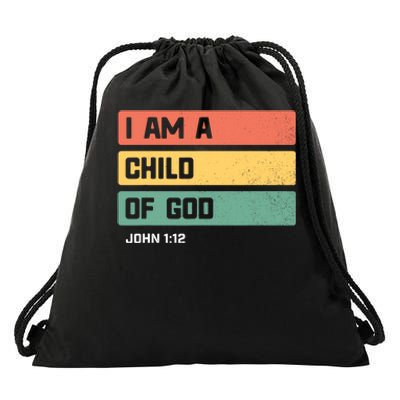 I Am A Child Of God Christian Bible Verse John 1:12 Drawstring Bag