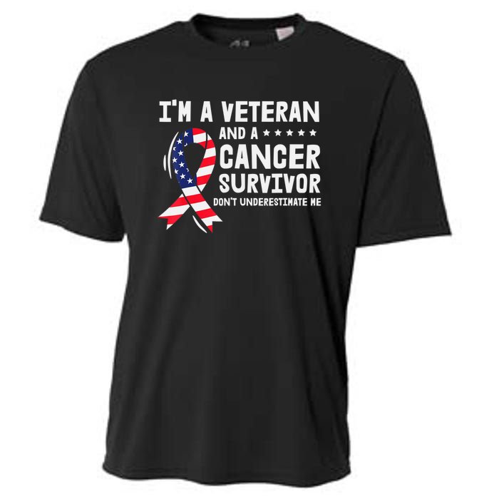 I Am A Veteran And A Cancer Survivor Ribbon Cooling Performance Crew T-Shirt