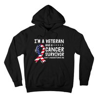 I Am A Veteran And A Cancer Survivor Ribbon Hoodie