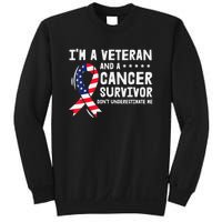 I Am A Veteran And A Cancer Survivor Ribbon Sweatshirt