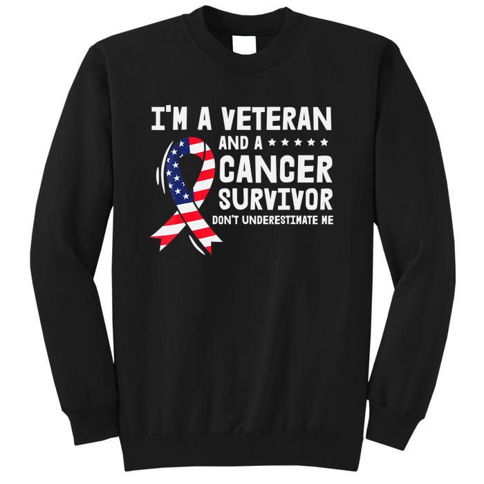 I Am A Veteran And A Cancer Survivor Ribbon Sweatshirt