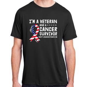 I Am A Veteran And A Cancer Survivor Ribbon Adult ChromaSoft Performance T-Shirt