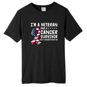 I Am A Veteran And A Cancer Survivor Ribbon Tall Fusion ChromaSoft Performance T-Shirt