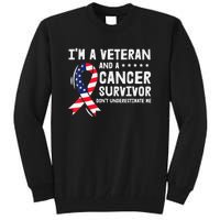 I Am A Veteran And A Cancer Survivor Ribbon Tall Sweatshirt