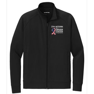 I Am A Veteran And A Cancer Survivor Ribbon Stretch Full-Zip Cadet Jacket