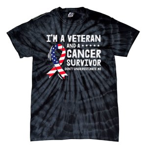 I Am A Veteran And A Cancer Survivor Ribbon Tie-Dye T-Shirt