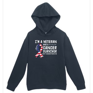 I Am A Veteran And A Cancer Survivor Ribbon Urban Pullover Hoodie