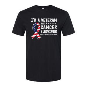 I Am A Veteran And A Cancer Survivor Ribbon Softstyle CVC T-Shirt