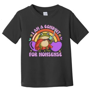 I Am A Conduit For Nonsense Funny Frog Knight Toddler T-Shirt