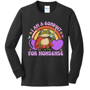 I Am A Conduit For Nonsense Funny Frog Knight Kids Long Sleeve Shirt