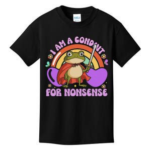 I Am A Conduit For Nonsense Funny Frog Knight Kids T-Shirt