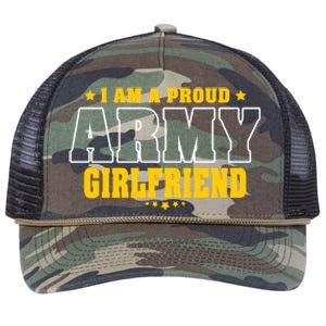 I Am A Proud Army Friend Patriotic Pride Military Couple Gift Retro Rope Trucker Hat Cap