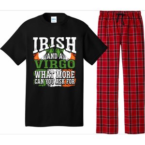 Irish And A Virgo Funny Flag Zodiac Facts Birthday Gift Pajama Set