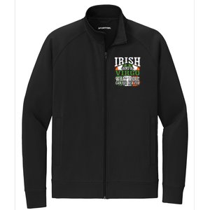 Irish And A Virgo Funny Flag Zodiac Facts Birthday Gift Stretch Full-Zip Cadet Jacket