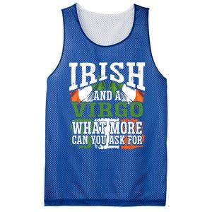 Irish And A Virgo Funny Flag Zodiac Facts Birthday Gift Mesh Reversible Basketball Jersey Tank