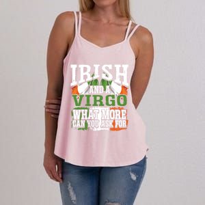 Irish And A Virgo Funny Flag Zodiac Facts Birthday Gift Women's Strappy Tank