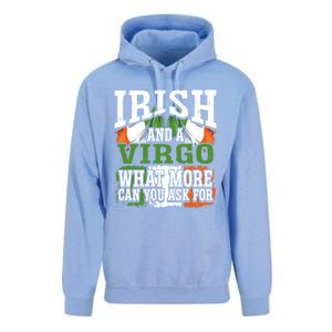 Irish And A Virgo Funny Flag Zodiac Facts Birthday Gift Unisex Surf Hoodie