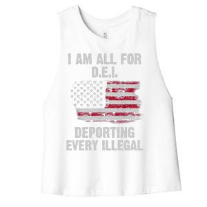 I Am All For Dei Deporting Every Illegal Women's Racerback Cropped Tank