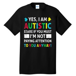 I Am Autistic Funny Autism Awareness Acceptance Puzzle Tall T-Shirt