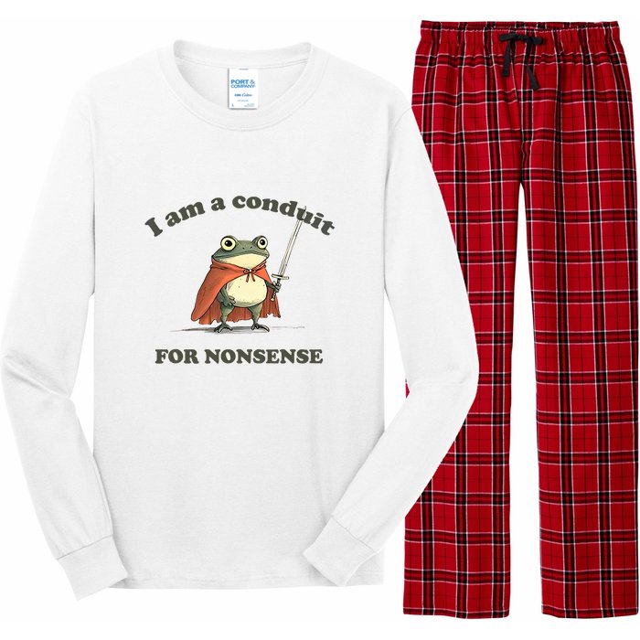 I Am A Conduit For Nonsense Funny Frog Long Sleeve Pajama Set