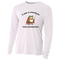 I Am A Conduit For Nonsense Funny Frog Cooling Performance Long Sleeve Crew