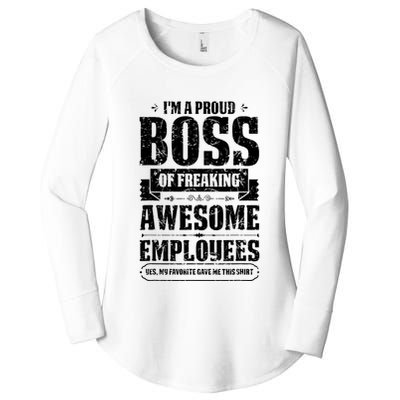 I Am A Proud Boss Of Freaking Awesome Employees Women's Perfect Tri Tunic Long Sleeve Shirt