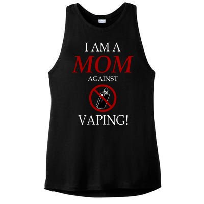 I Am A Mom Against Vaping Ladies PosiCharge Tri-Blend Wicking Tank