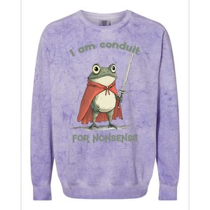 I Am A Conduit For Nonsense Funny Frog Colorblast Crewneck Sweatshirt