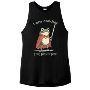 I Am A Conduit For Nonsense Funny Frog Ladies PosiCharge Tri-Blend Wicking Tank