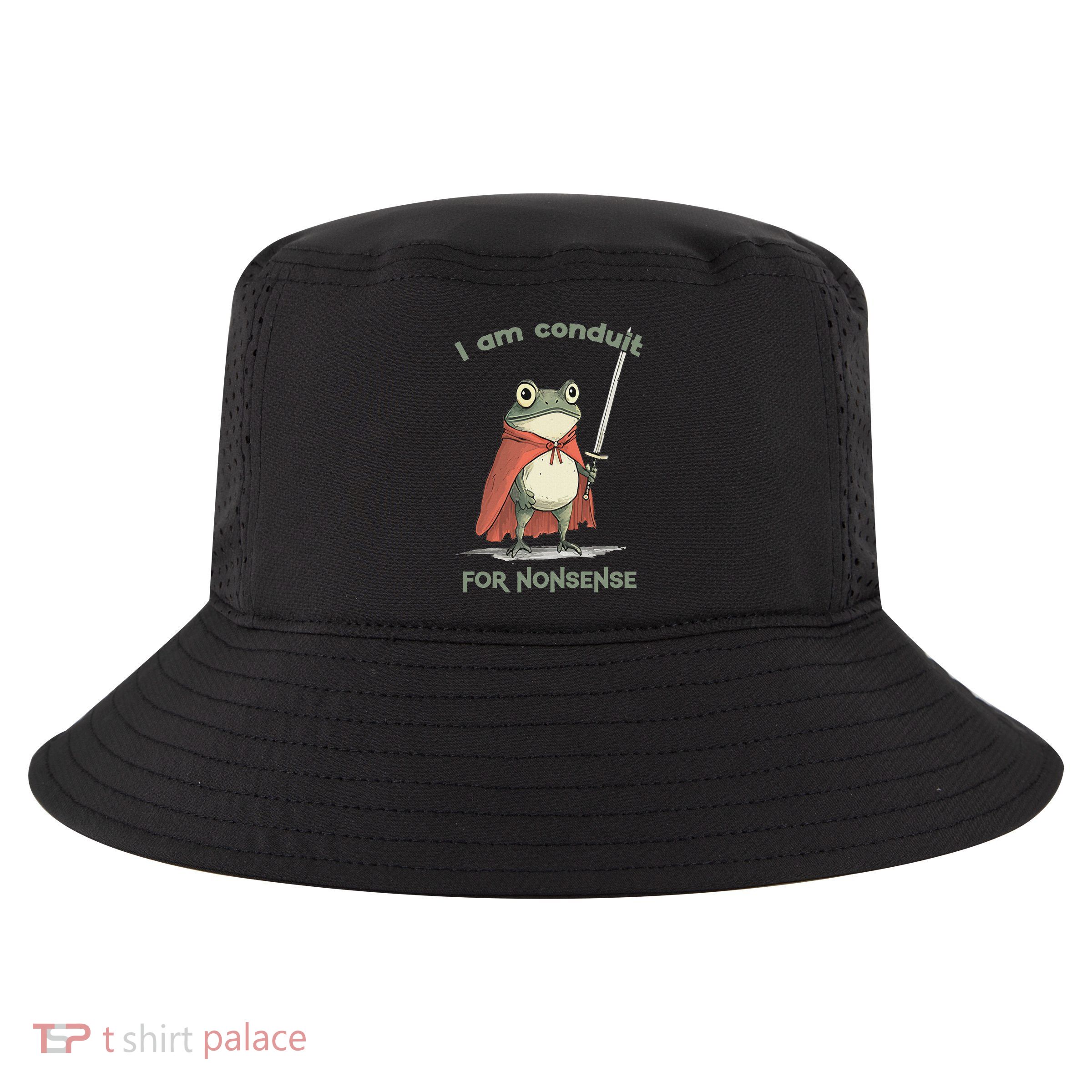 I Am A Conduit For Nonsense Funny Frog Cool Comfort Performance Bucket Hat